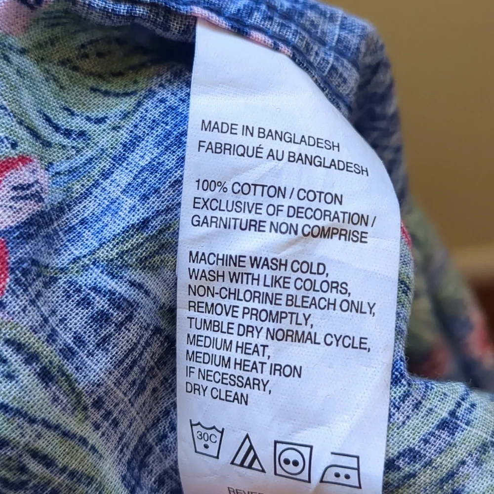 NWT IZOD SALTWATER Men's XL Blue Tropical Short Sleeve Shirt - Picture 11 of 11